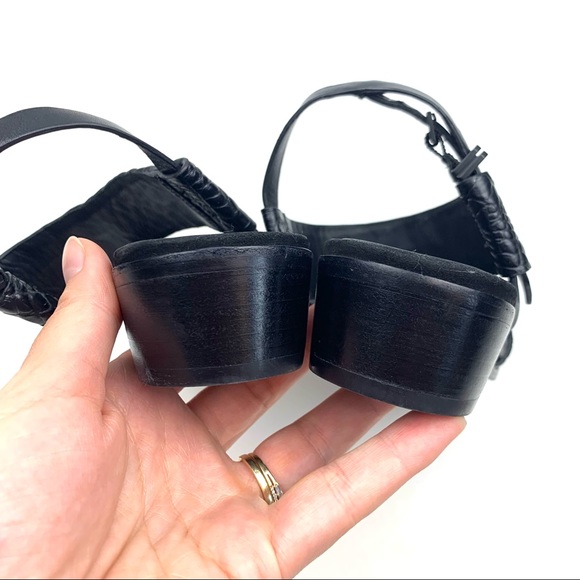 Alexander wang crocodile sandal black leather low heel Croc size 36 - Picture 7 of 10